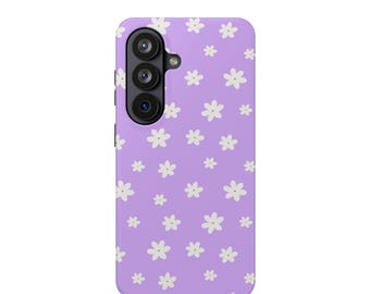 Paars telefoonhoesje met bloemen | Magnetische slagvaste behuizing