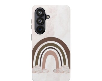 Neutraal aquarel regenboog telefoonhoesje | Magnetische slagvaste hoes