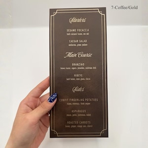 Luxury Leather Wedding Menu | Personalized Leather Menu | Engraved Wedding Menu | Custom Reception Menu | Modern Wedding Decor