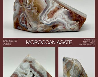 Moroccan Agate Free Form Crystal - Rockstar of the Agate World, Grounding and Stabilizing Energy!