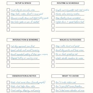 May include: A printable PDF guide titled "First 48 Hours With Your Foster Dog." The checklist includes sections on setup, routine, interaction, walks, observation, and what to avoid. The guide is designed for dogs with little or no known history.