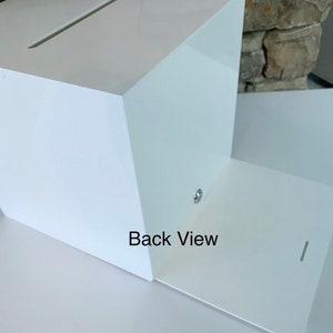 White Acrylic card box, wedding card box, wedding, gift table, locking box. image 5