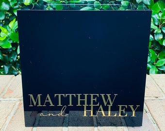 BLACK Acrylic card box, wedding card box, wedding, gift table, locking box.