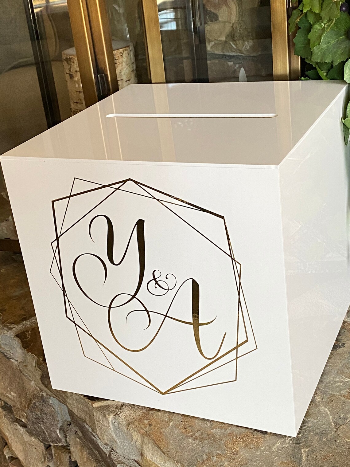 White Acrylic Card Box Wedding Card Box Wedding Gift Table Etsy