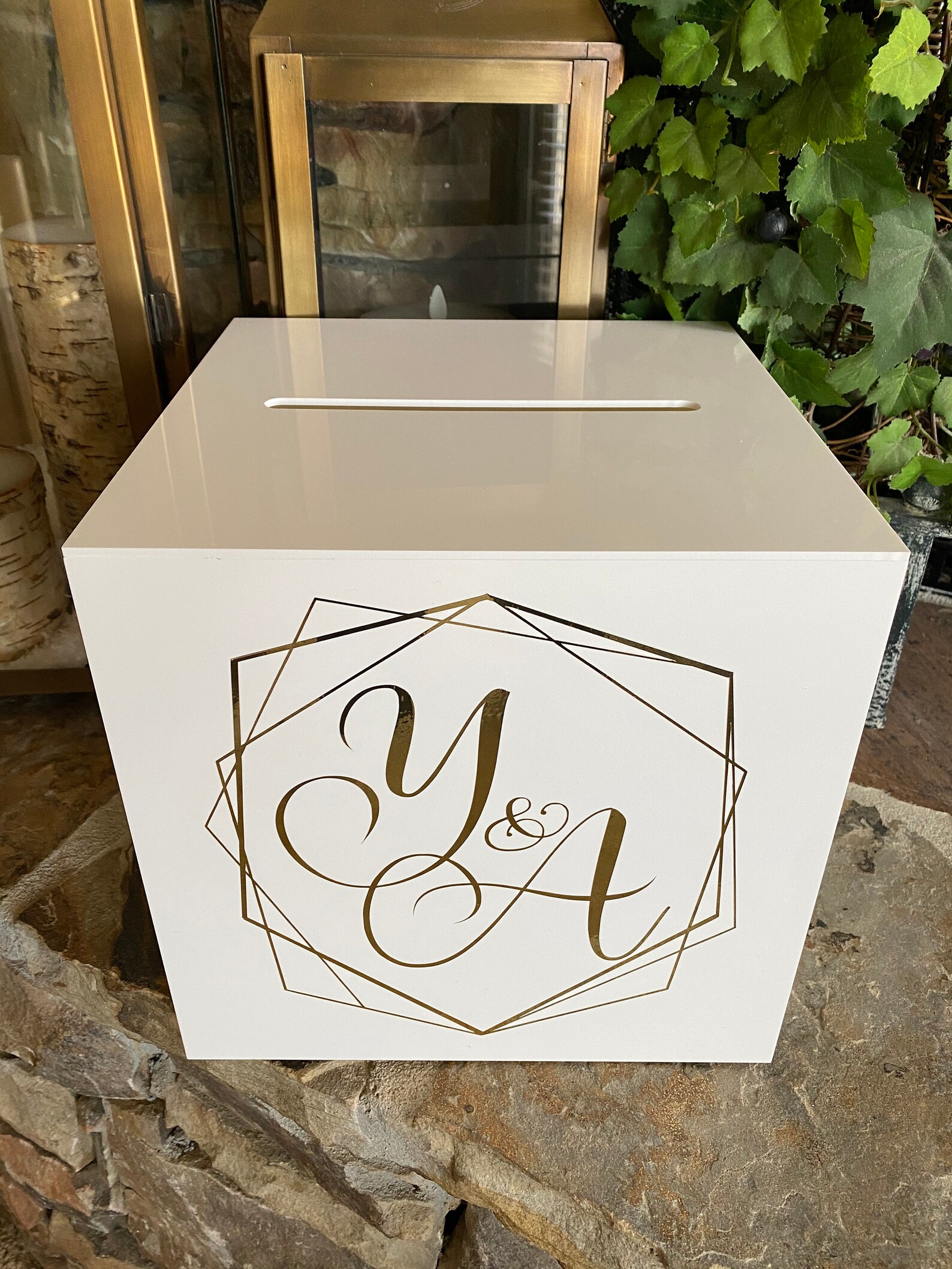 White Acrylic Card Box Wedding Card Box Wedding Gift Table Etsy