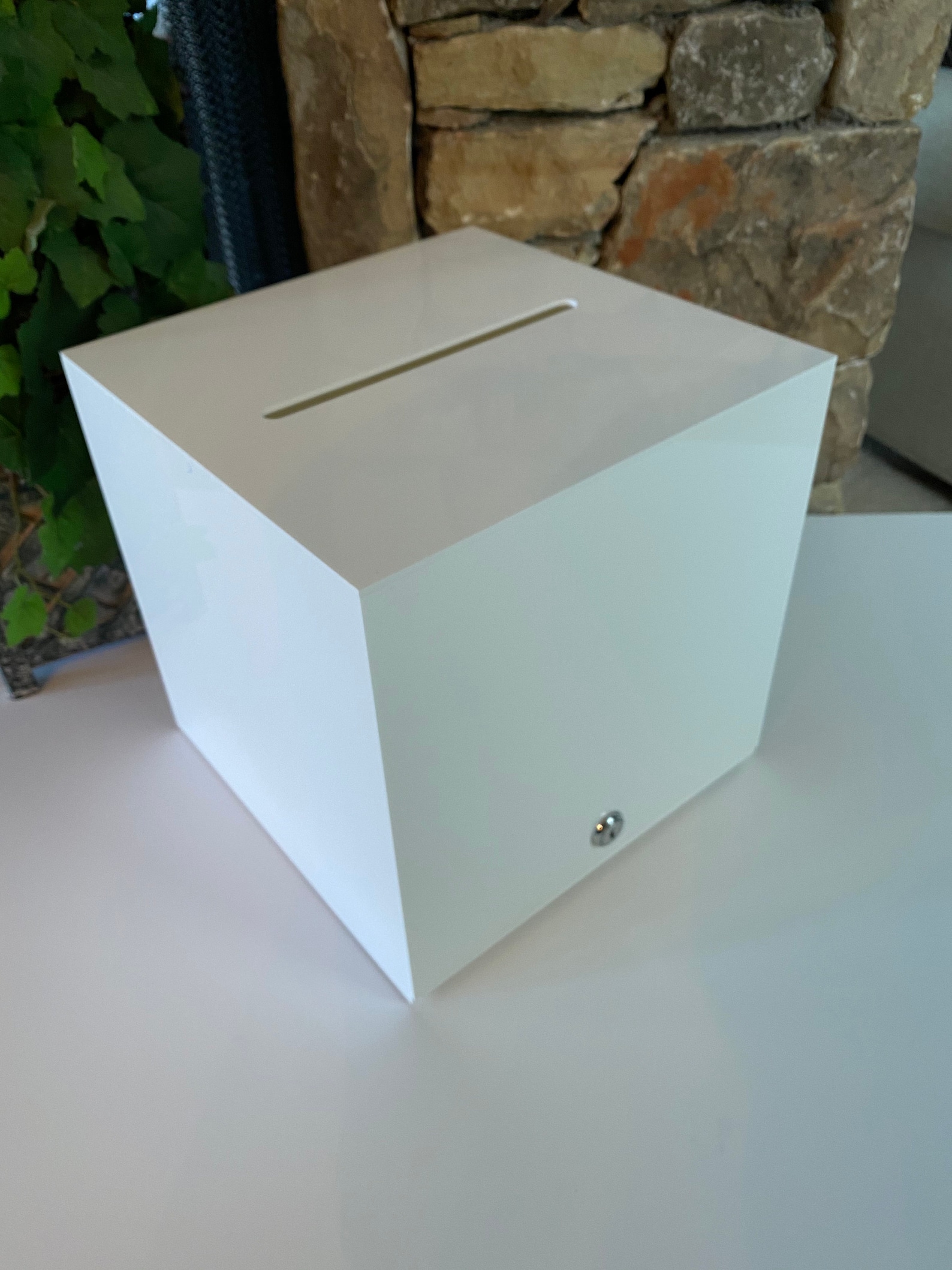 White Acrylic Card Box Wedding Card Box Wedding Gift Table Etsy