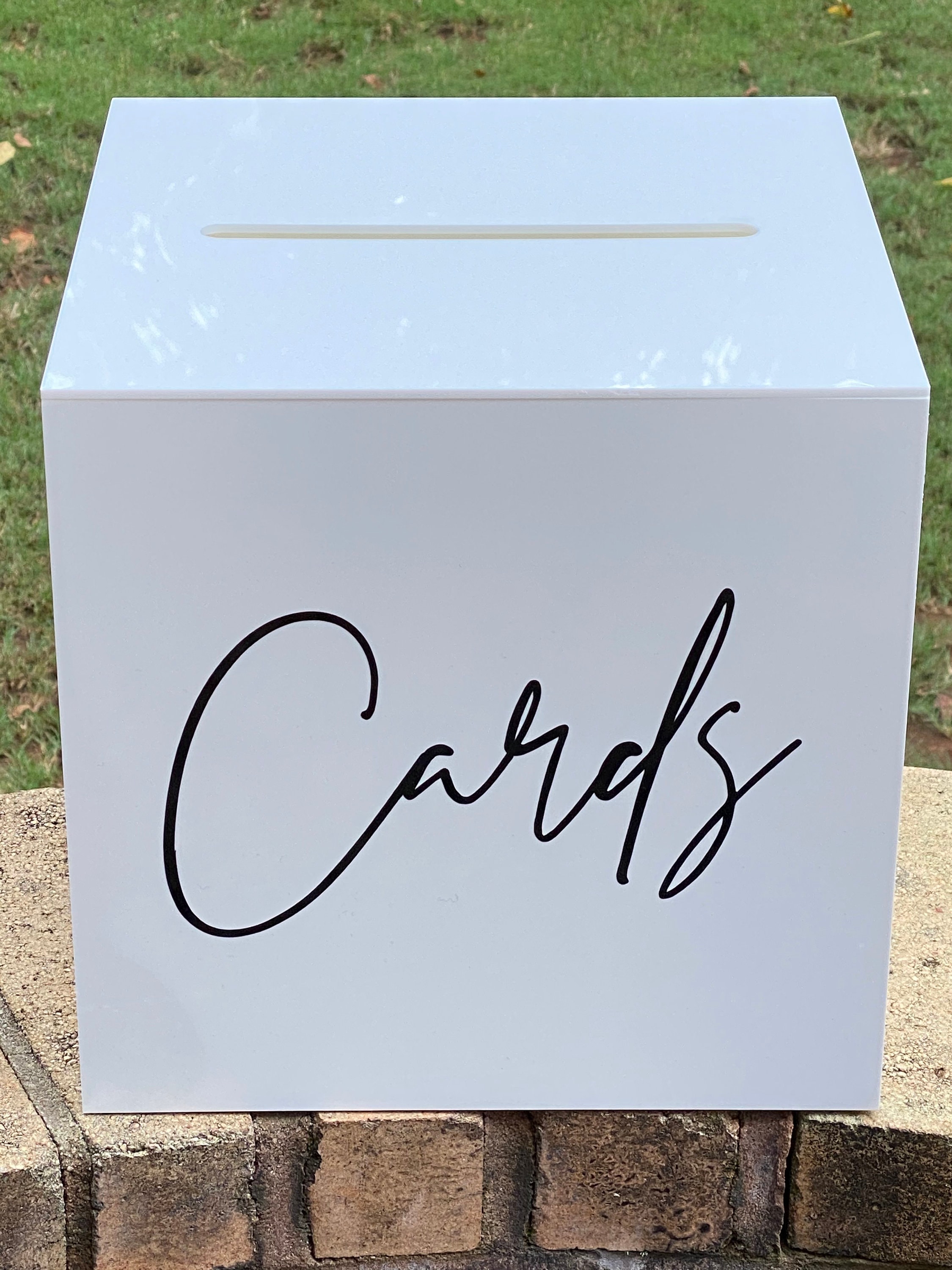 WHITE Acrylic Card Box, Wedding Card Box, Wedding, Gift Table