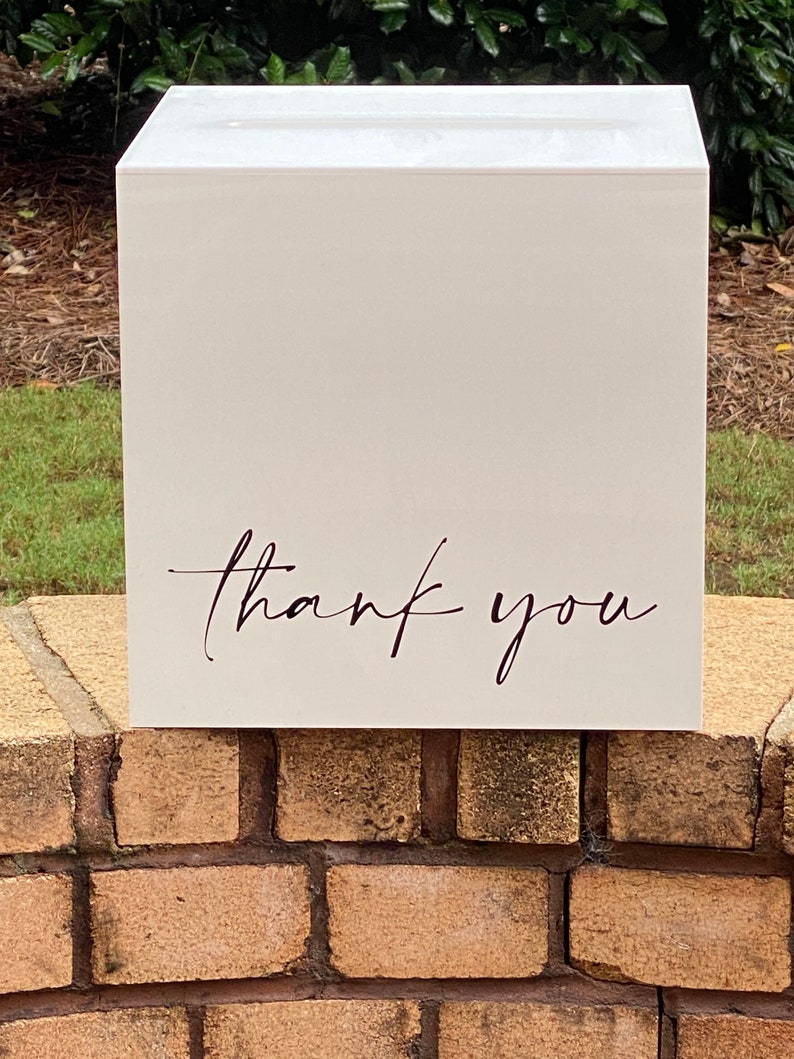 White Acrylic Card Box Wedding Card Box Wedding Gift Table Etsy