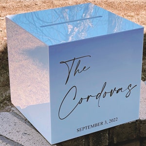 White Acrylic card box, wedding card box, wedding, gift table, locking box.