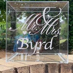 BLACK Acrylic card box, wedding card box, wedding, gift table, locking box.