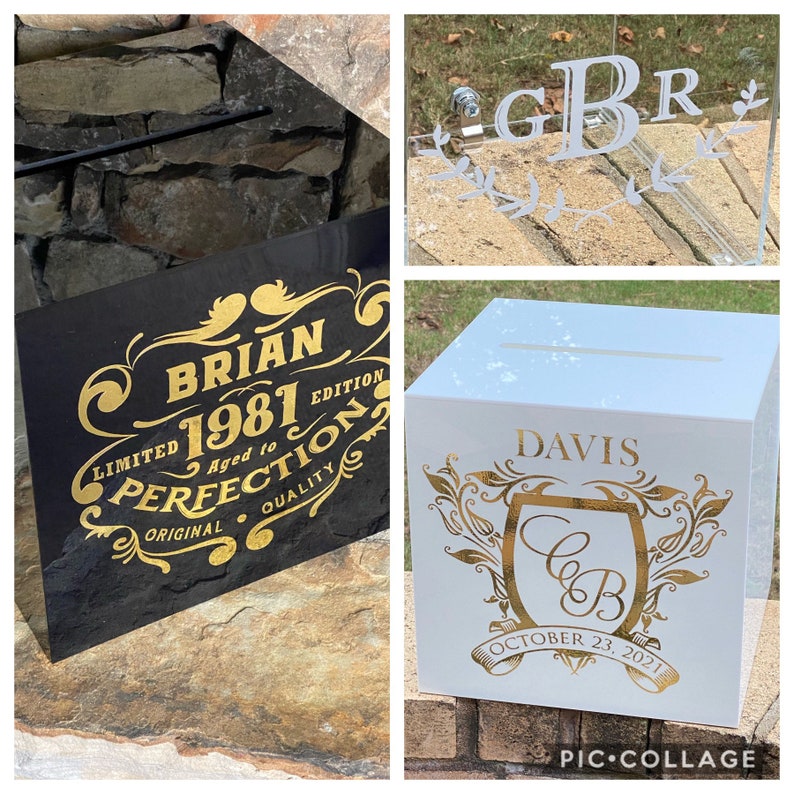 CUSTOM DESIGNS Acrylic Card Box Wedding Card Box Wedding Etsy