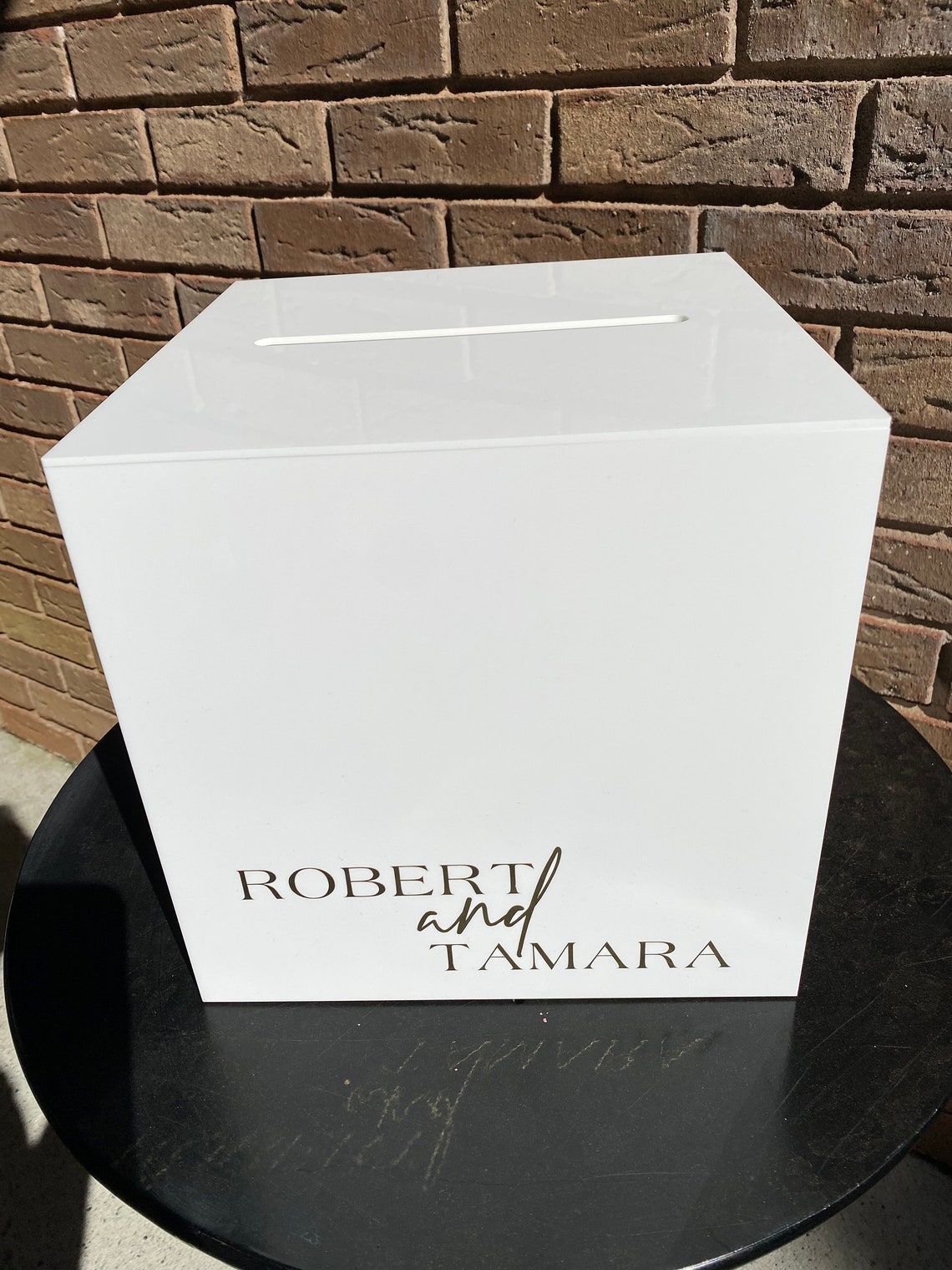 White Acrylic Card Box Wedding Card Box Wedding Gift Table Etsy