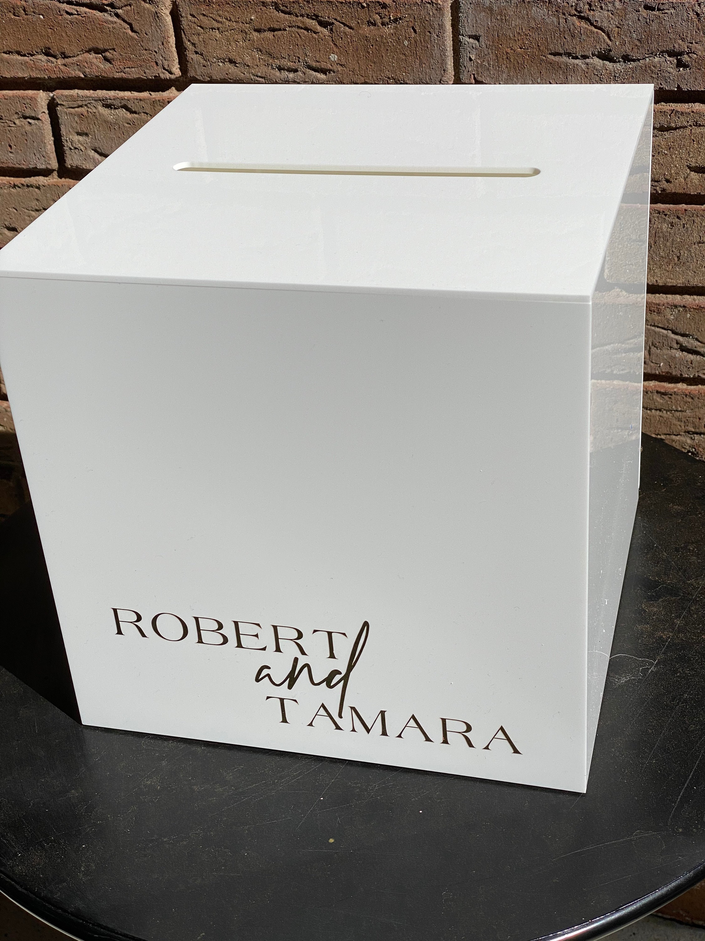 White Acrylic Card Box Wedding Card Box Wedding Gift Table Etsy