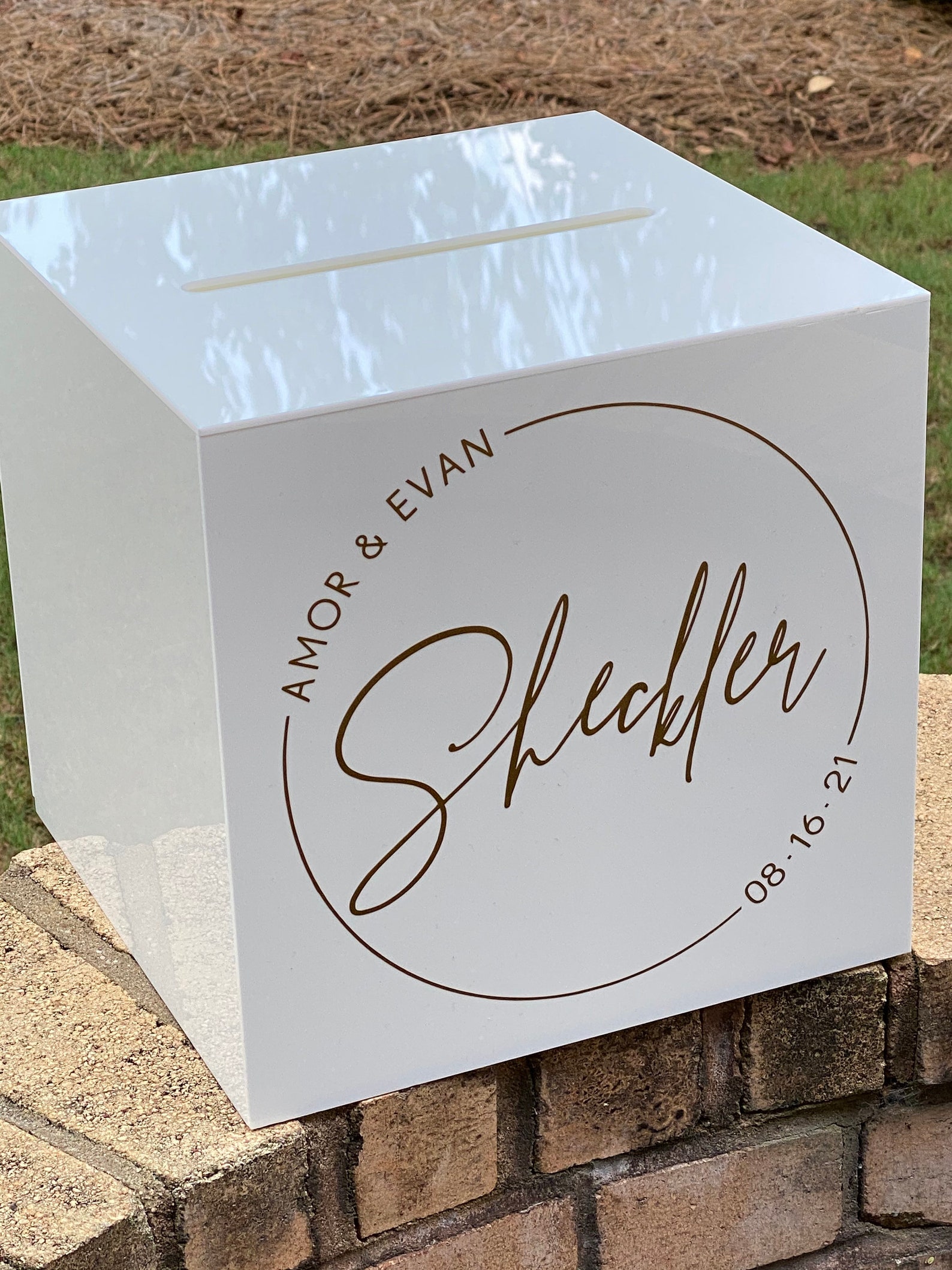 WHITE Acrylic Card Box Wedding Card Box Wedding Gift Table Etsy