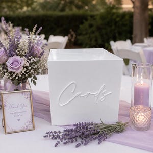 3D Acrylic Wedding Card Box, Locking Gift Table Keepsake Box