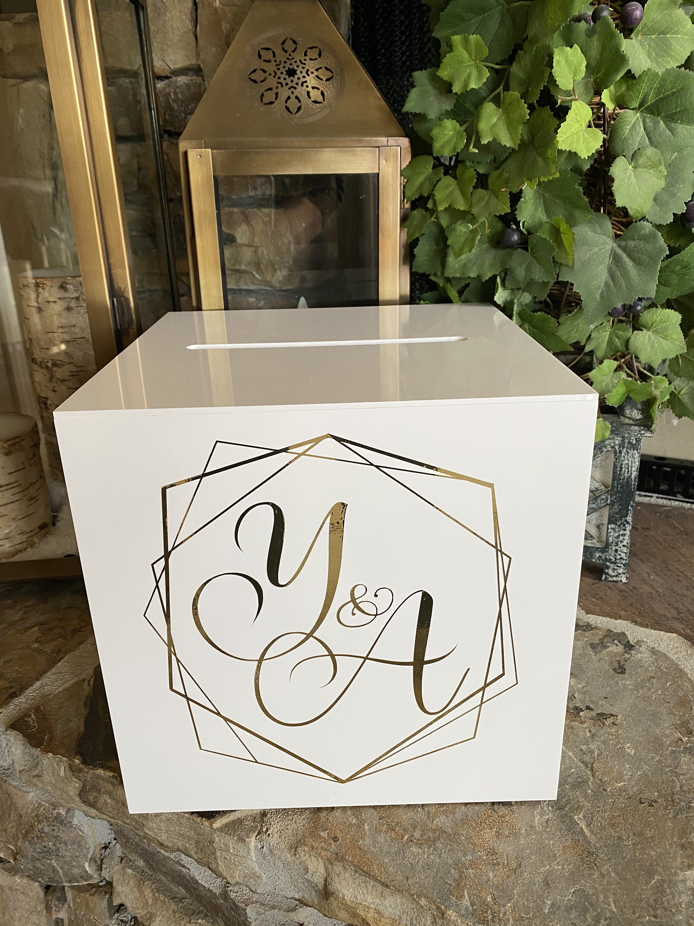 White Acrylic card box wedding card box wedding gift table Etsy