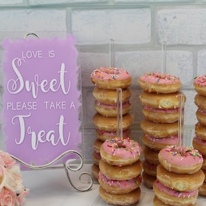 Set of six, Acrylic Donut Stands, Donut Stand, Donut Bar, Wedding Donut Bar, Donut Holder, Birthday, Baby Shower, Bridal Shower