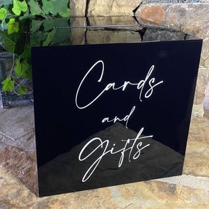 BLACK Acrylic card box, wedding card box, wedding, gift table, locking box.