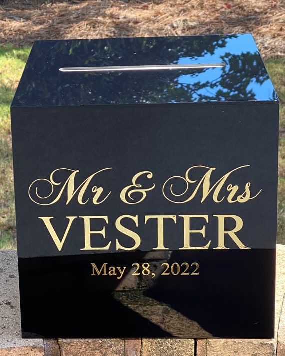 BLACK Acrylic Card Box Wedding Card Box Wedding Gift Table | Etsy