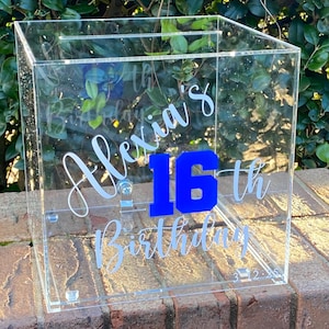 Acryl Kartenbox, Geburtstag, Duschen, Abschlussfeier, Hochzeitskartenbox, Hochzeit, Geschenktisch, Verschlussbox.