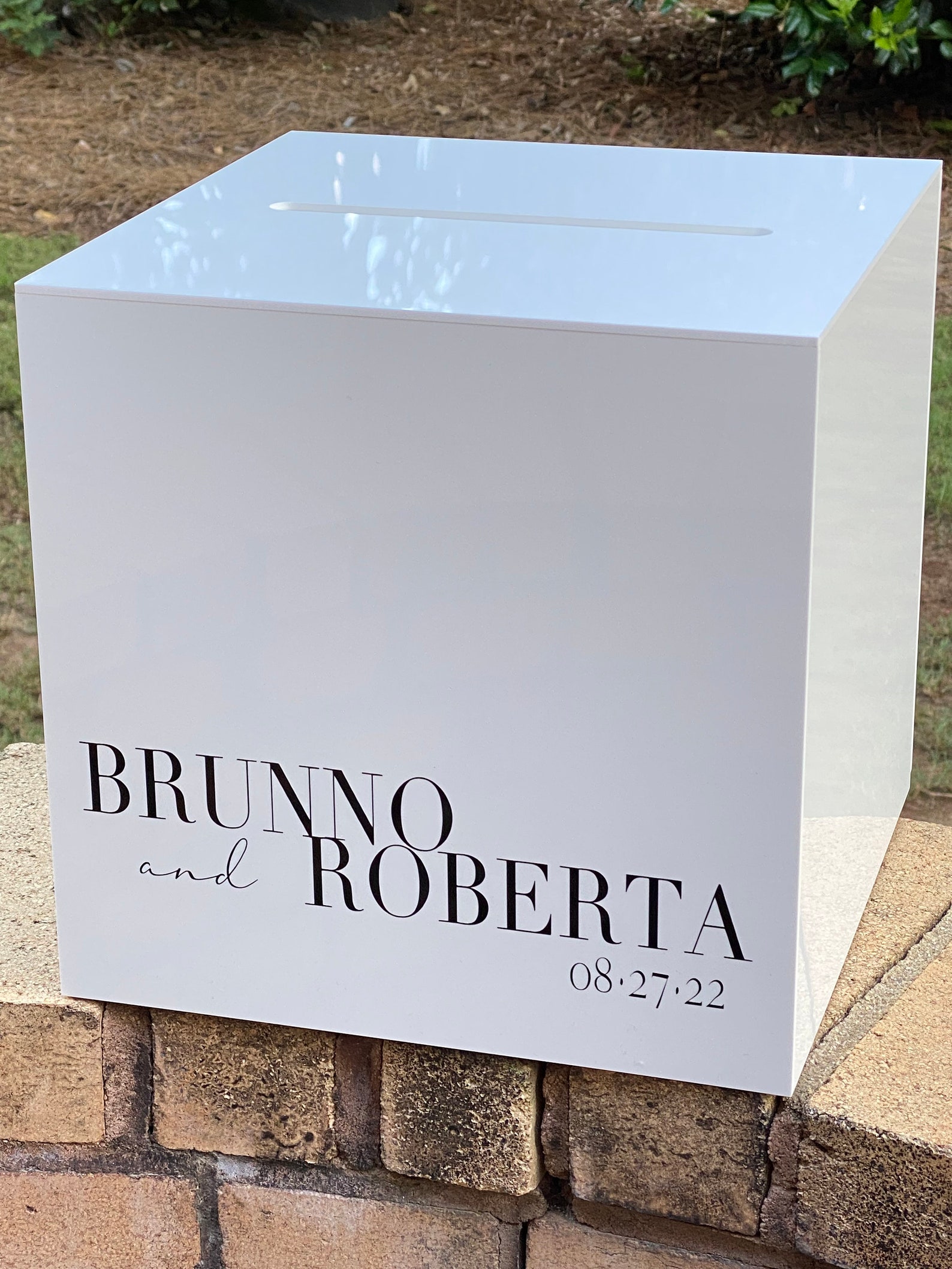 White Acrylic Card Box Wedding Card Box Wedding Gift Table Etsy