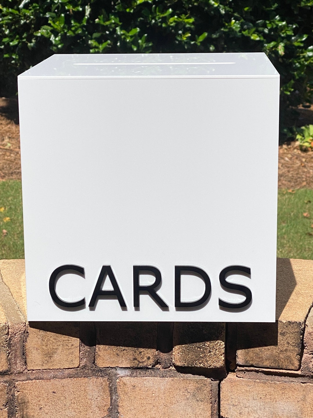 WHITE Acrylic Card Box, Wedding Card Box, Wedding, Gift Table, Locking