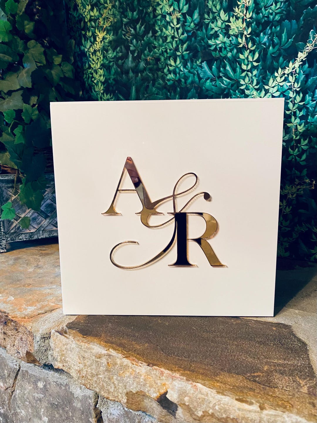 Initial Card Box 3D Acrylic Card Box/ Acrylic Initials Wedding Card Box, Wedding, Gift ...