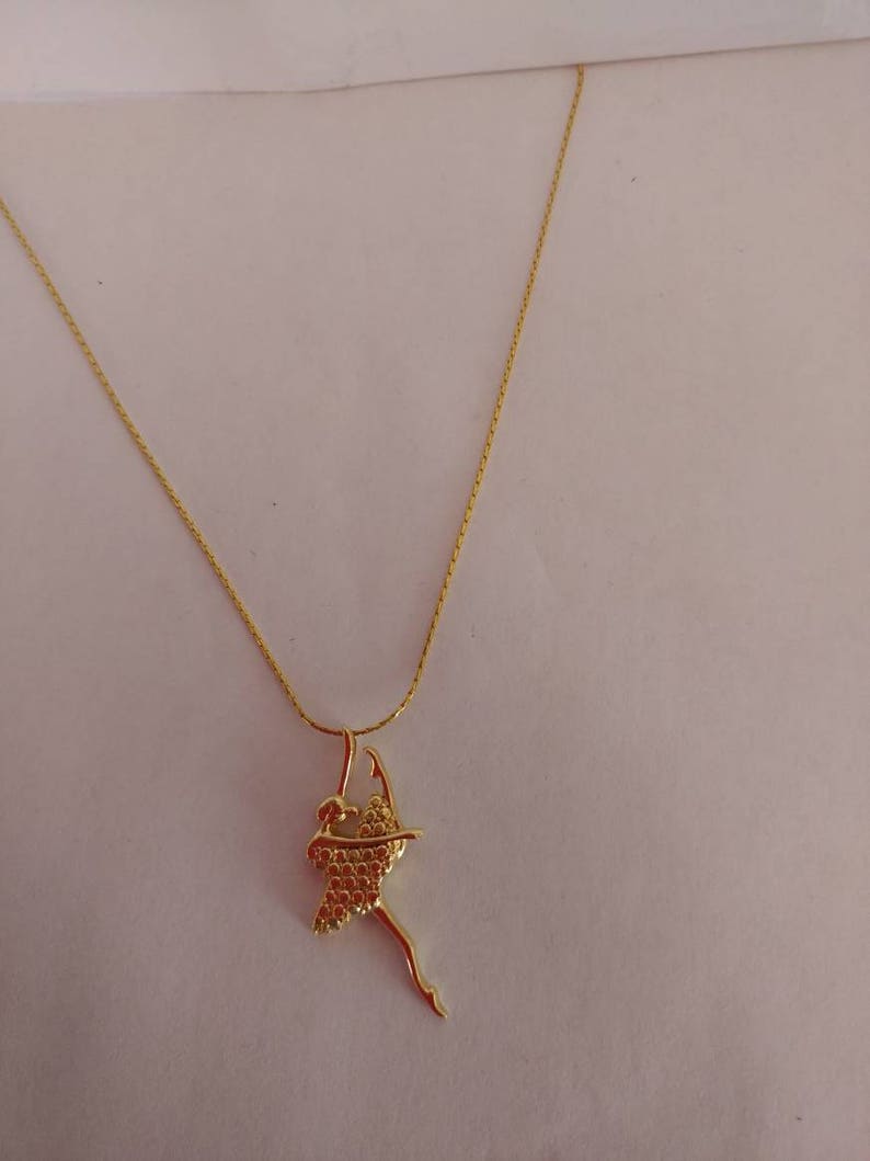 Gold Ballet pendant Dancer necklace Gold Ballerina jewelry Etsy