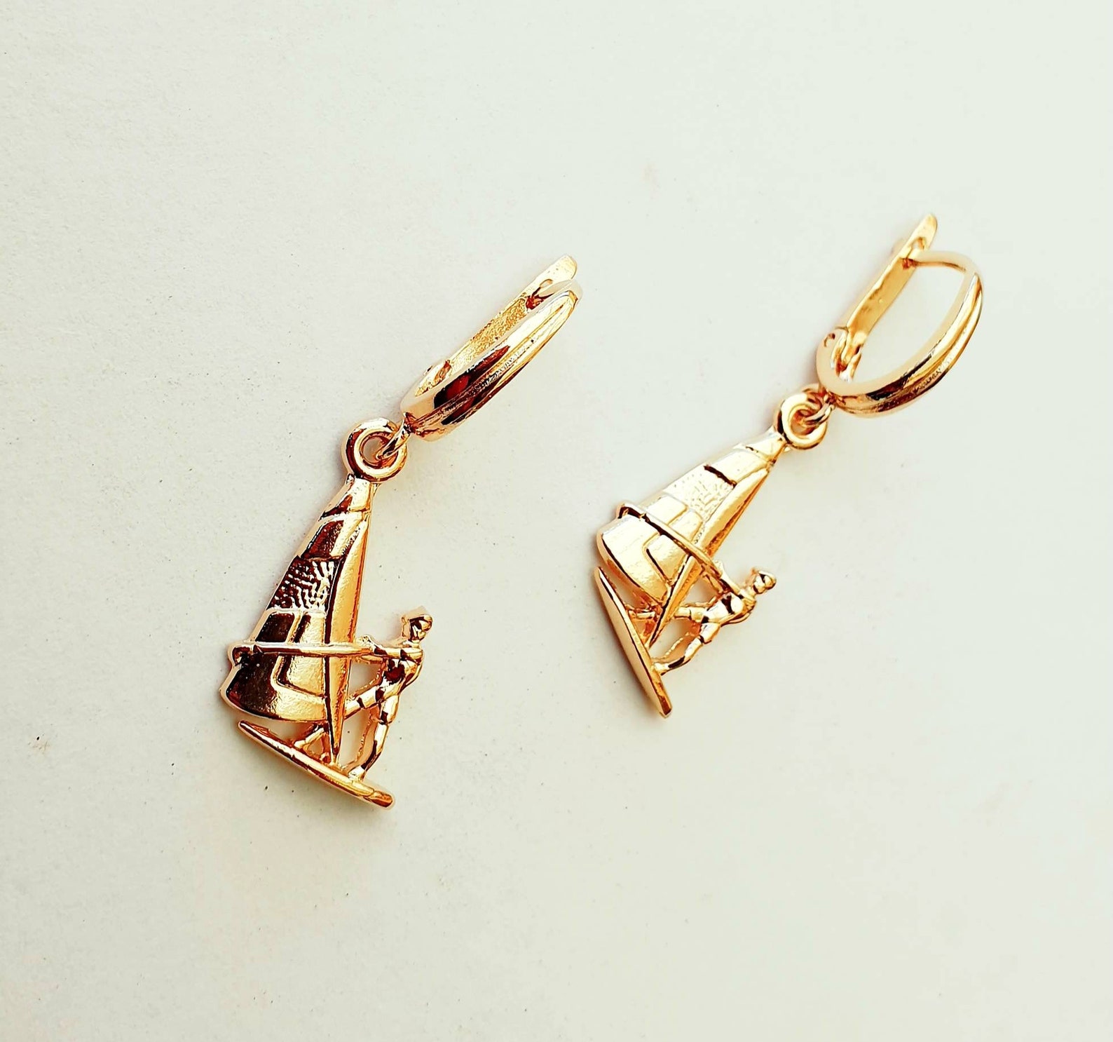 Gold Surfer Earrings Surfer Girl. jewelry Earrings for Etsy