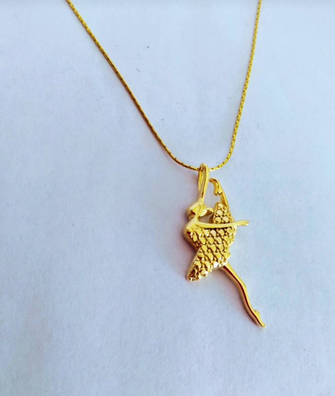 Gold Ballet pendant Dancer necklace Gold Ballerina jewelry Etsy