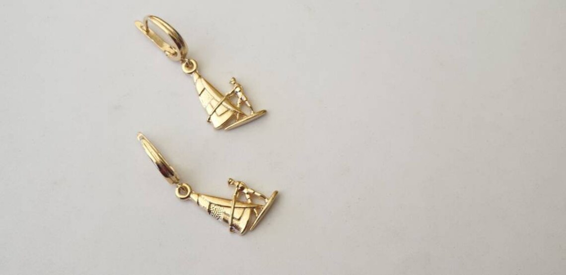 Gold Surfer Earrings Surfer Girl. jewelry Earrings for Etsy