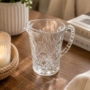Vintage Anchor Hocking Pineapple Glass Creamer | Pressed Glass Pitcher, Cottagecore Decor