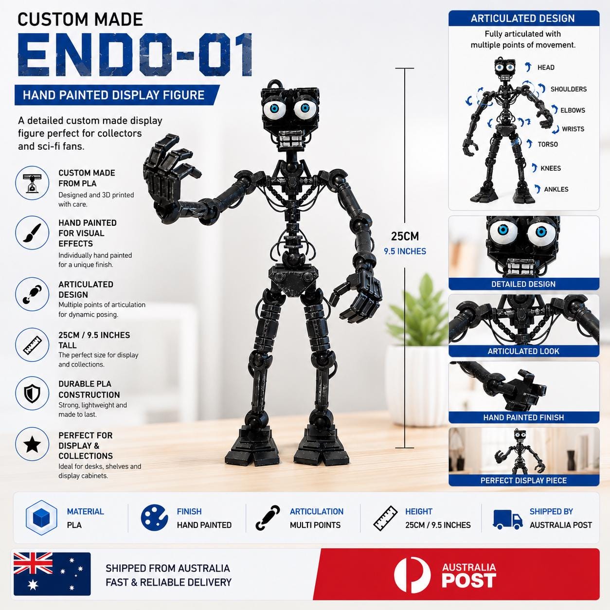 Endo-01 Inspired Figure | FNAF Collectible | Articulated 3D