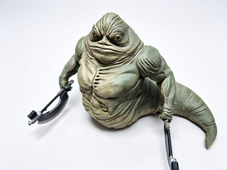 Rotta the Hutt Inspired Figurine Hand Painted 3D Collectible Sci-Fi Alien Statue Custom Fantasy Display Piece (The Mandalorian and Grogu) image 7