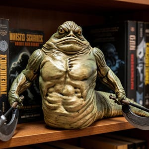 Rotta the Hutt Inspired Figurine Hand Painted 3D Collectible Sci-Fi Alien Statue Custom Fantasy Display Piece (The Mandalorian and Grogu) image 4