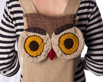 Owl Backpack, Crochet Backpack, Owl Bag, Animal Backpack, Bird backpack, Crochet Owl Backpack, Owl Rucksack , Crocheted Owl Bag, Kids Bag