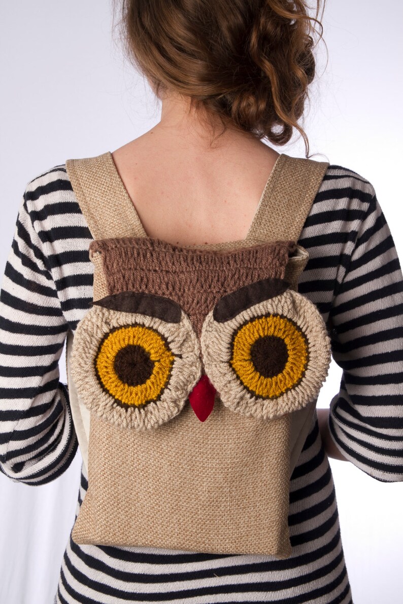Owl Backpack Crochet Backpack Owl Bag Animal Backpack Bird Etsy
