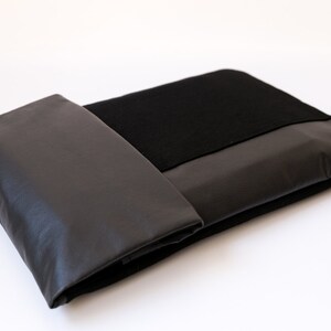 Black laptop sleeve, Black Laptop Case, Vegan Laptop case, Laptop Sleeve, MacBook sleeve, black laptop bag, Black briefcase bag, MacBook bag image 3