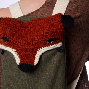 Fox Backpack, Crochet Backpack, Fox Bag, Crocheted Fox, Cute Backpack, Crochet Fox Bag, Knitted Backpack, Children Backpack, Kids Backpack image 1