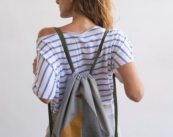 Drawstring Bag, Boat Backpack, Beach Bag, Beach Backpack, String Backpack, Teens Backpack, Boat Bag, Geometric Bag, Summer Backpack