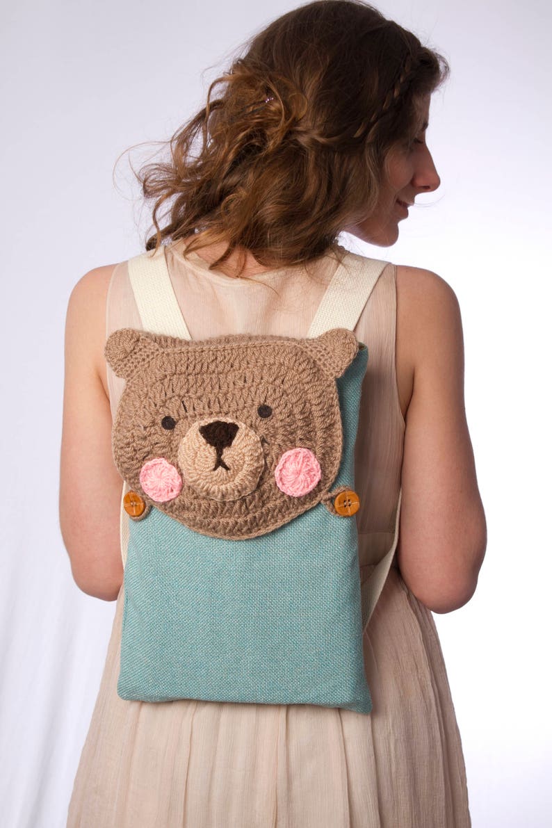 Bear backpack Animal Backpack Crochet Backpack Cute Etsy