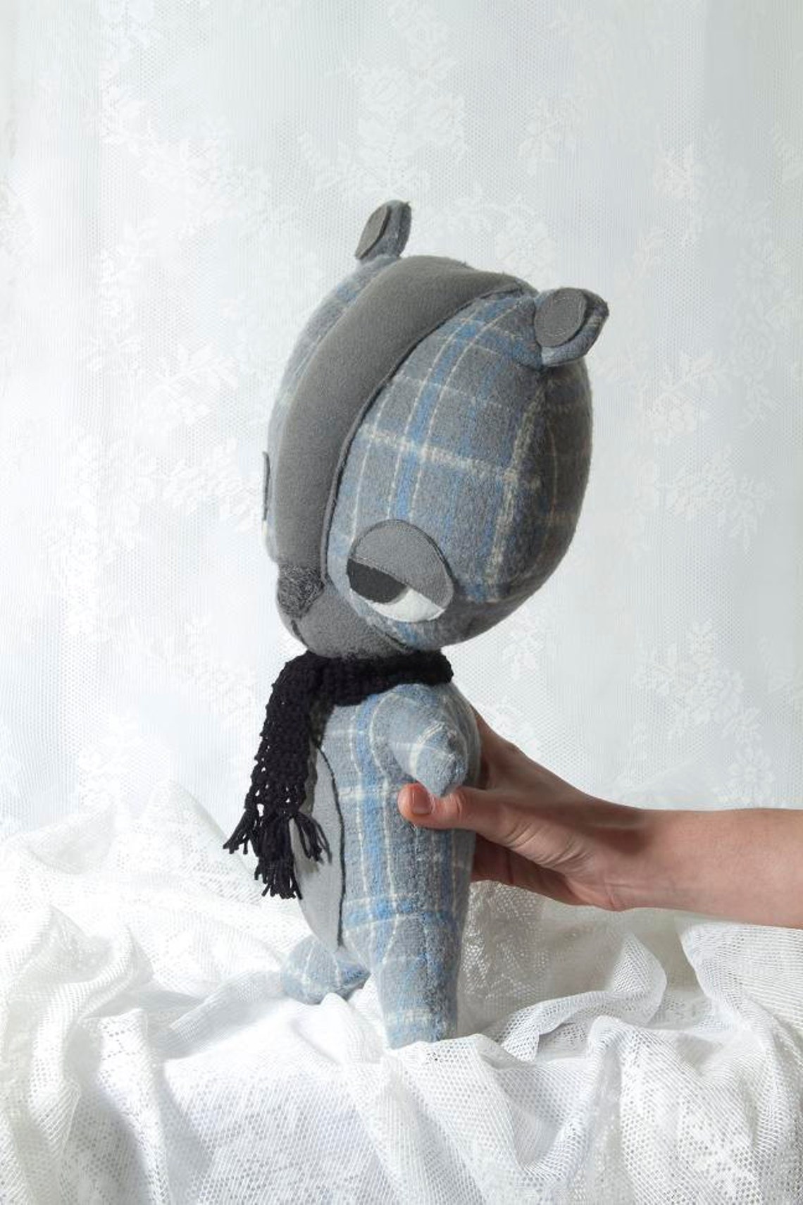 Stuffed Bear Bear Plush Bear Soft Toy Grey Bear Toy Kids Etsy