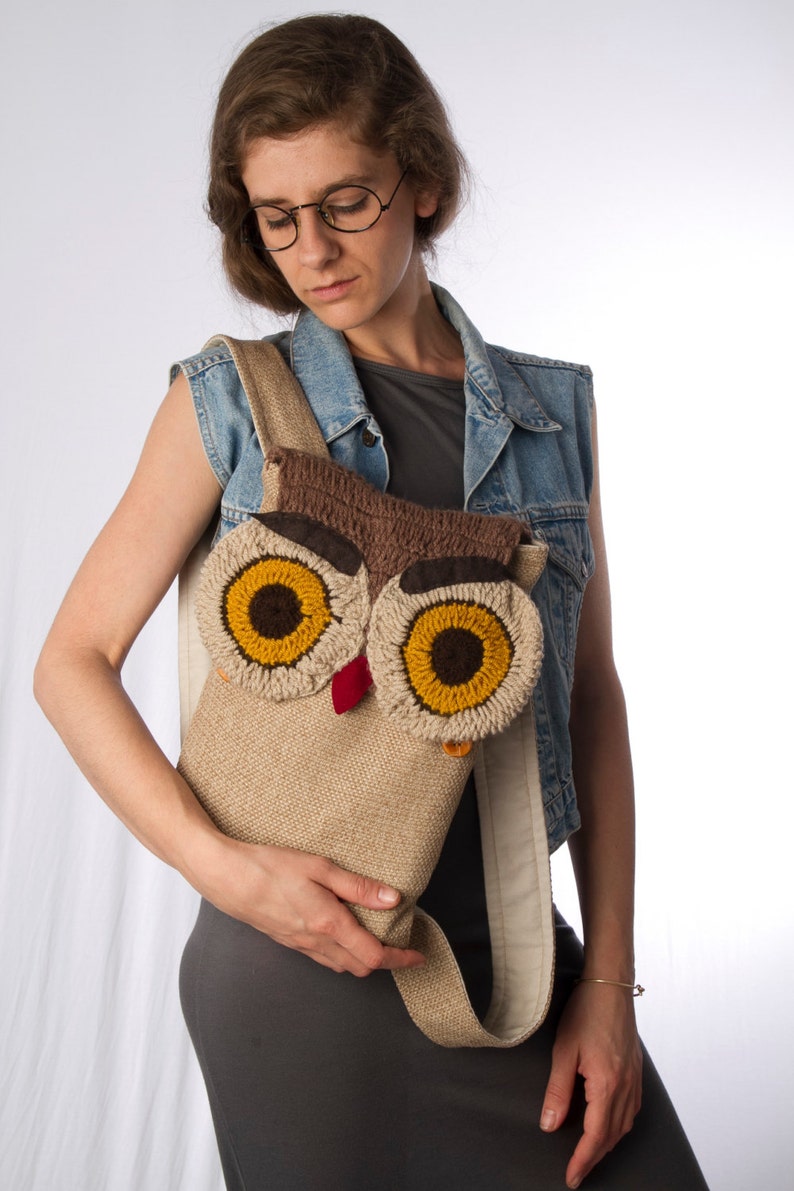 Owl Backpack, Crochet Backpack, Owl Bag, Animal Backpack, Bird backpack, Crochet Owl Backpack, Owl Rucksack , Crocheted Owl Bag, Kids Bag image 4