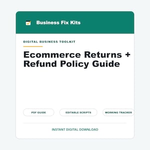 Return and Refund Policy Template, Ecommerce Shop Returns Policy, Online Store Refund Rules Editable, Small Business Policy Pack PDF