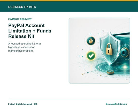 PayPal Limitation Kit, Payments Business Template, Digital Download Guide