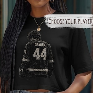 Choose Your Player  Off Campus Hockey Comfort Colors Boxy Cropped Tee | Briar University Shirt | Graham | Dean Di Laurentis | Logan | Tucker
