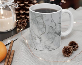 Taza de cerámica con diseño de mármol (325 ml) – Ideal para café, té o chocolate caliente.