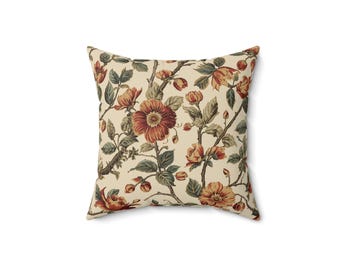 Throw Pillow W/ Flower Pattern