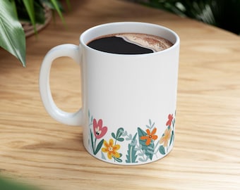 Floral Ceramic Coffee Mug (11oz or 15oz)