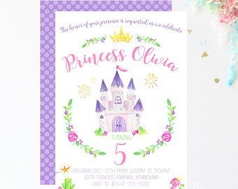 princess invitations etsy